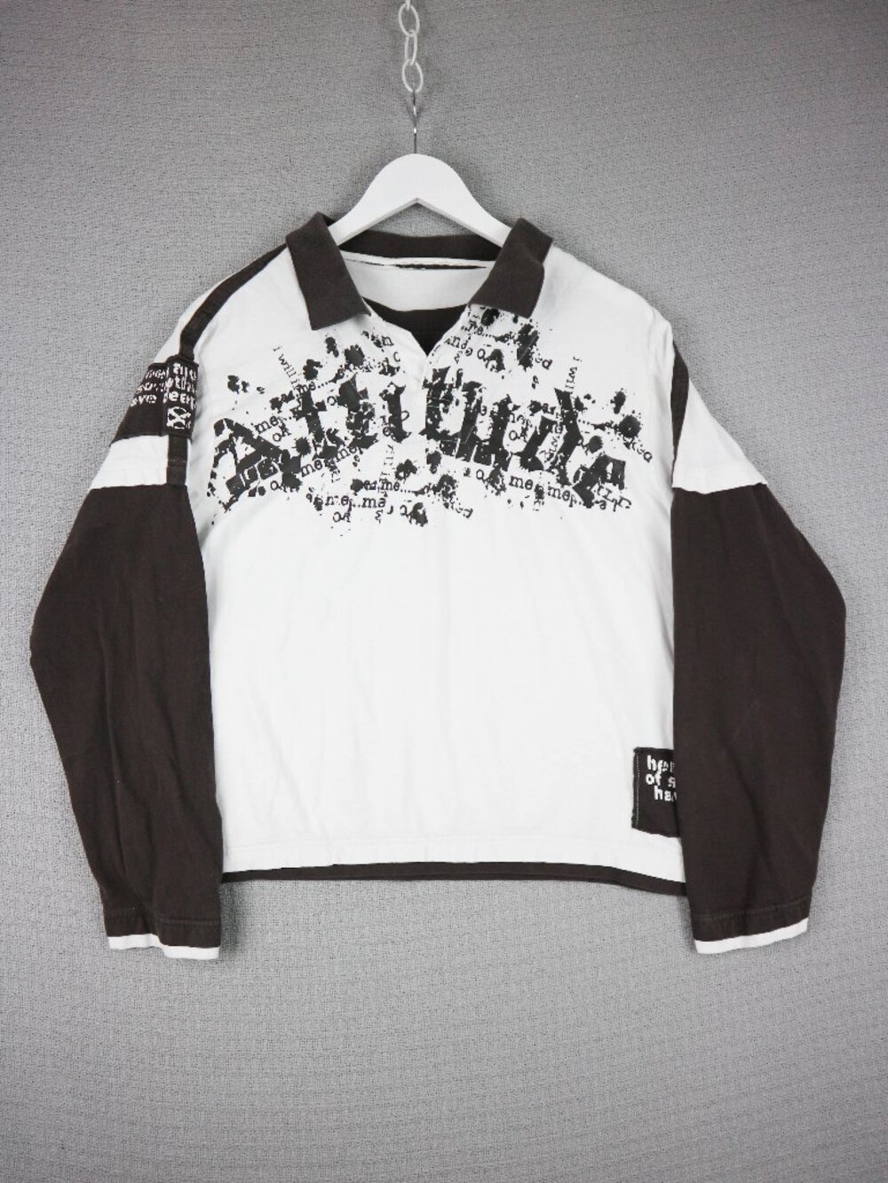 Attitude Double later Collared Y2K Streetwear Longsleeve Shirt Mens